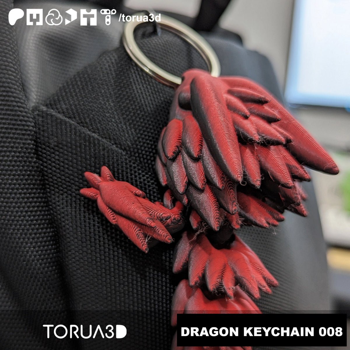 Articulated Dragon Keychain 008