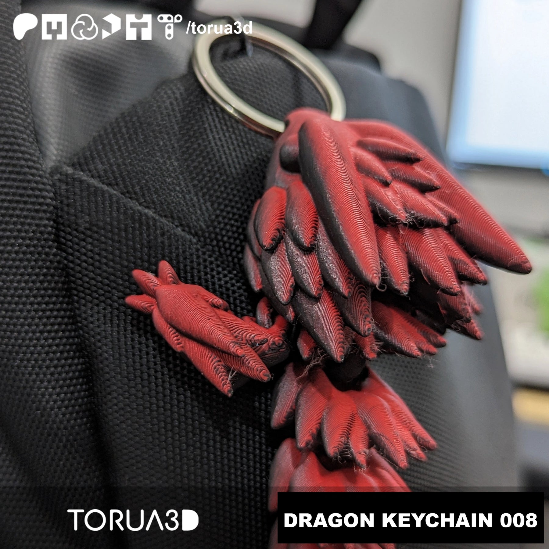 Articulated Dragon Keychain 008