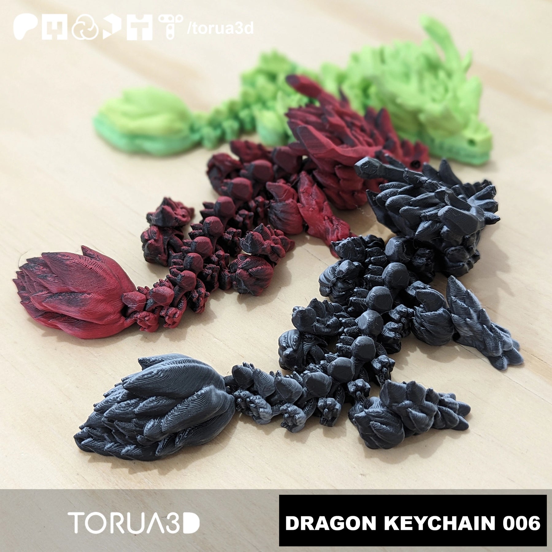 Articulated Dragon Keychain 006