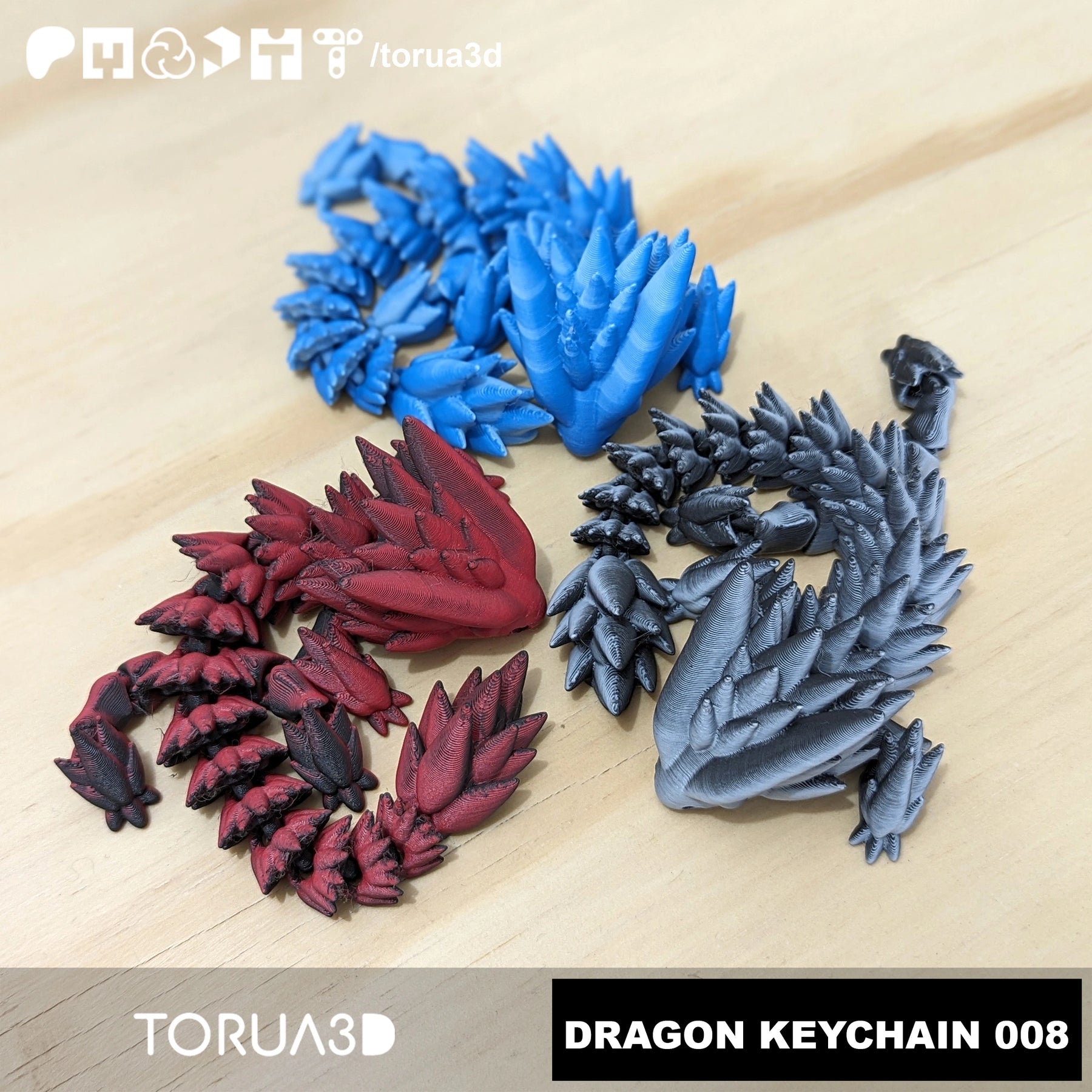 Articulated Dragon Keychain 008