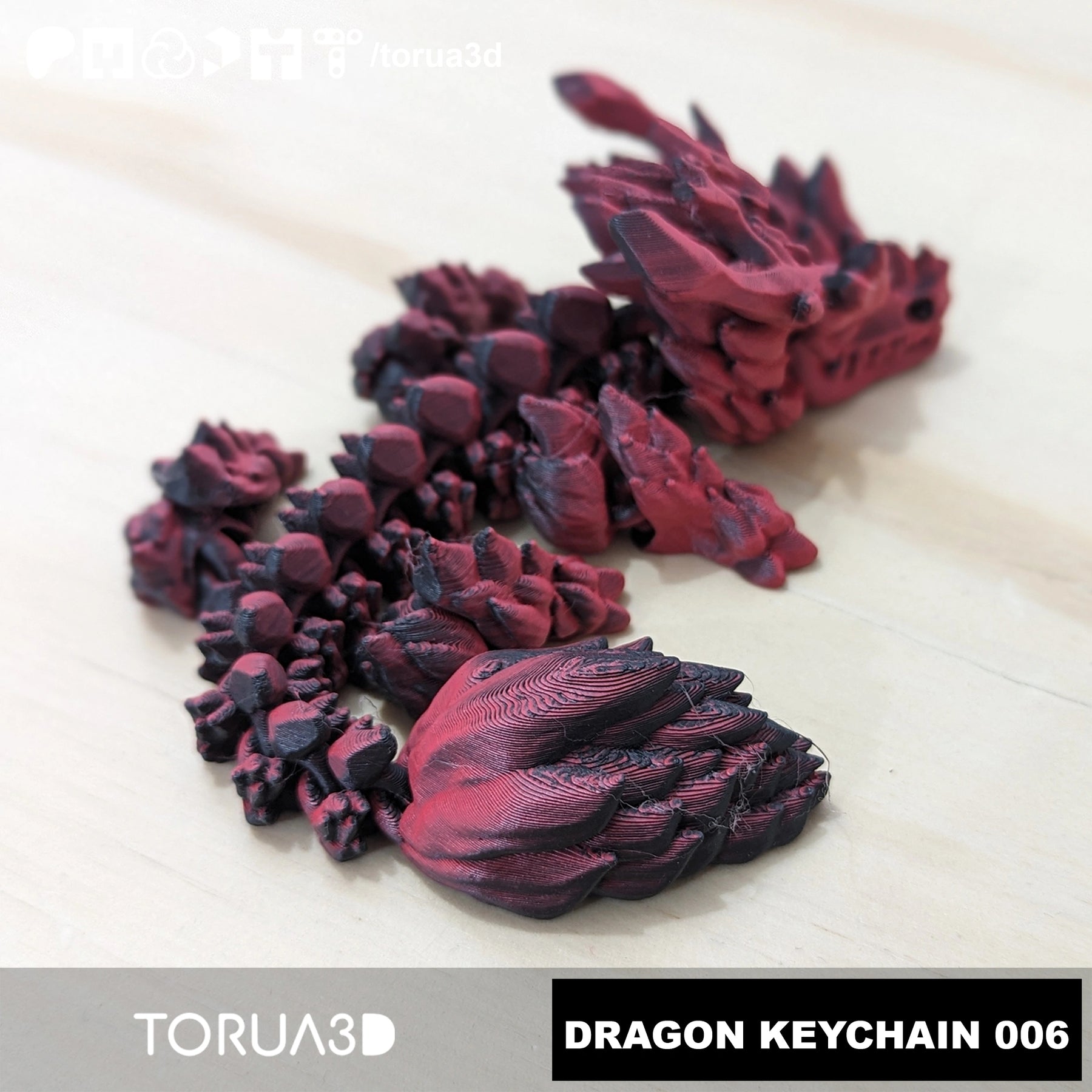 Articulated Dragon Keychain 006
