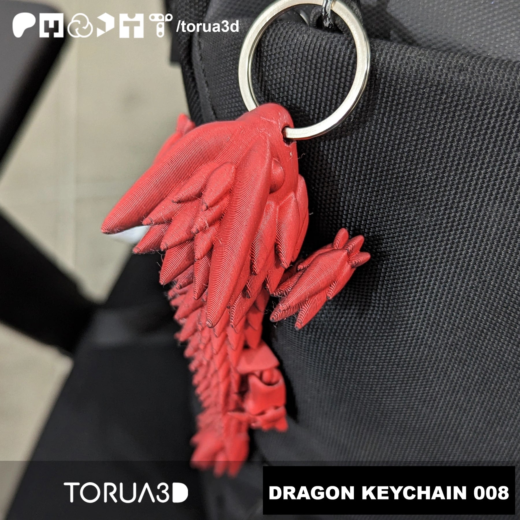 Articulated Dragon Keychain 008