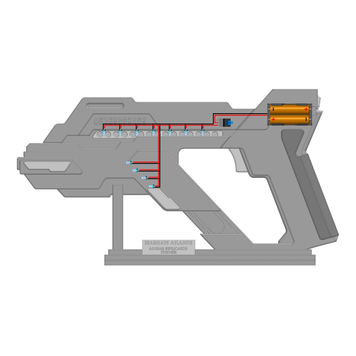Asuran Replicator Stunner - Stargate - DIY KIT - With Stand