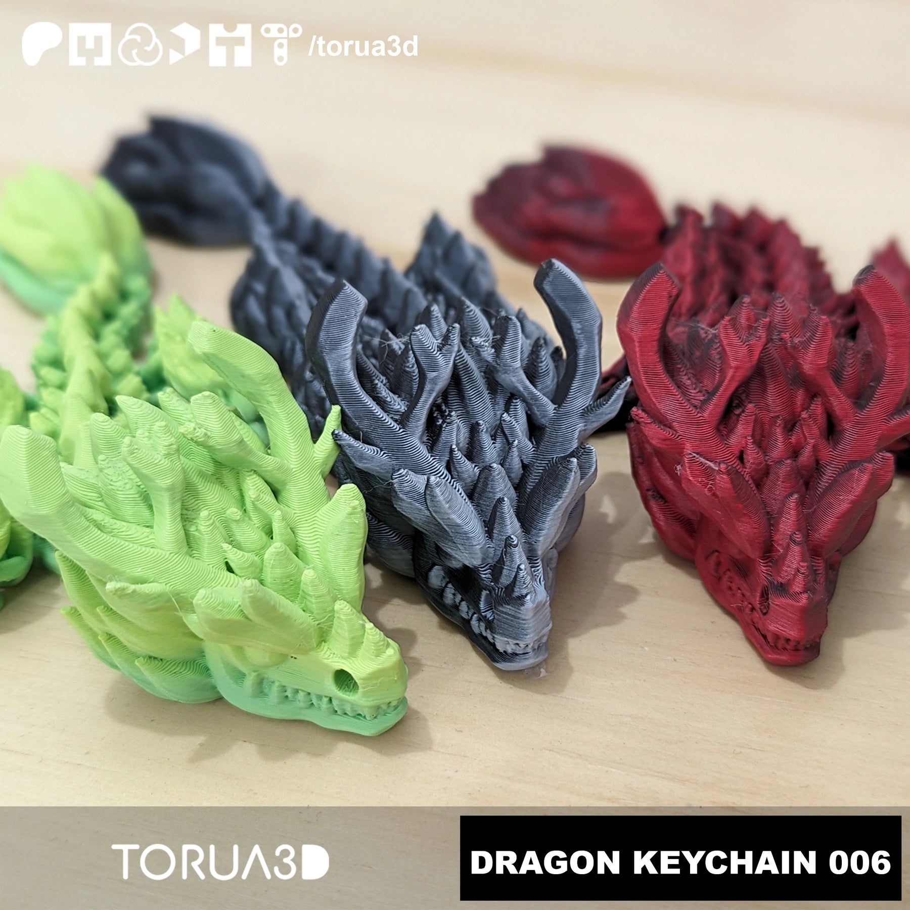 Articulated Dragon Keychain 006