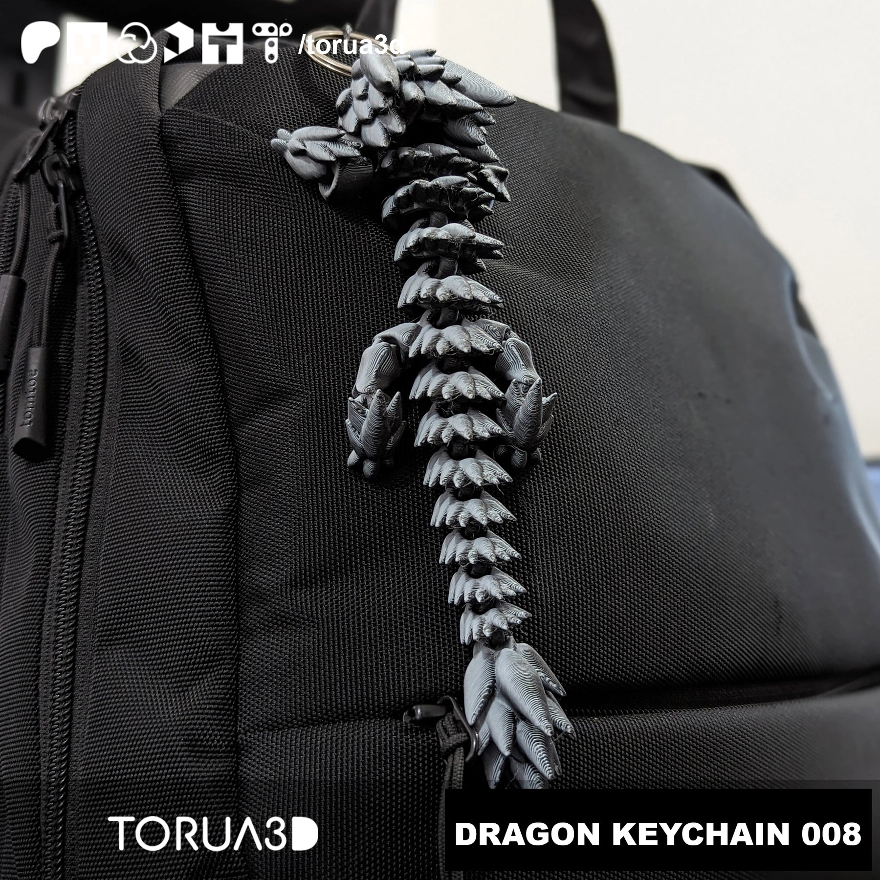 Articulated Dragon Keychain 008