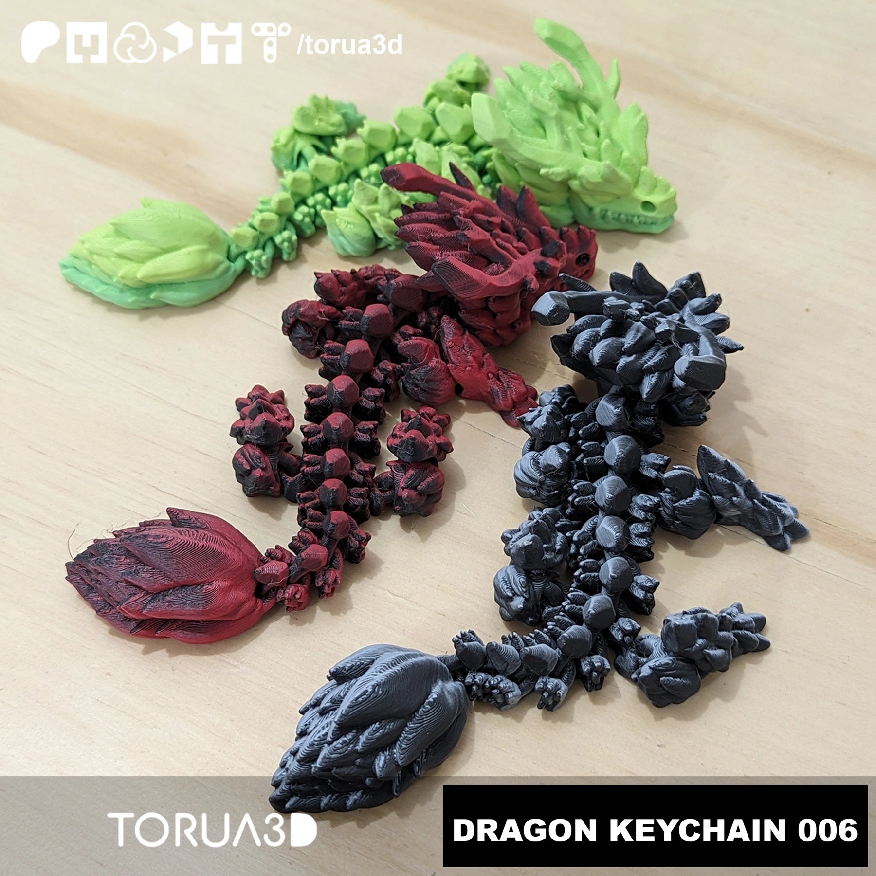 Articulated Dragon Keychain 006
