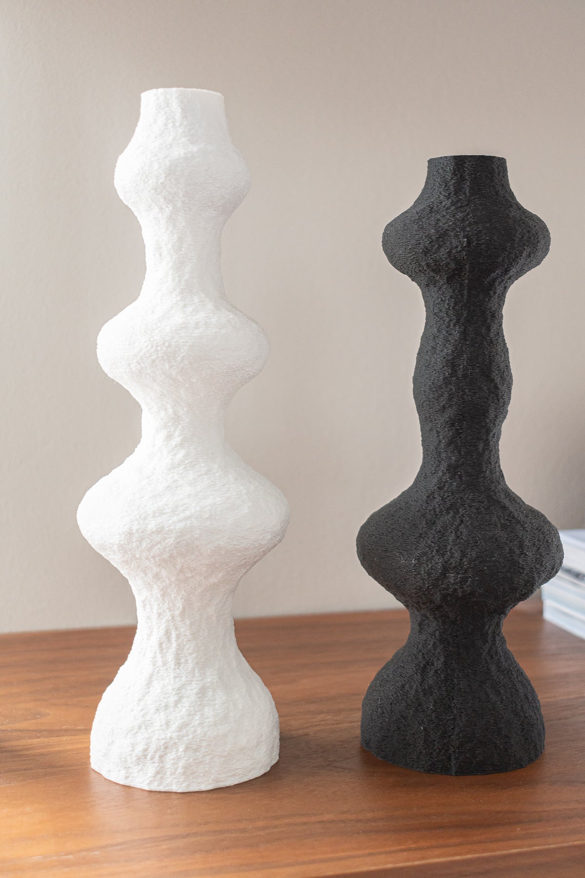 Fuzzy Candle Holder Set