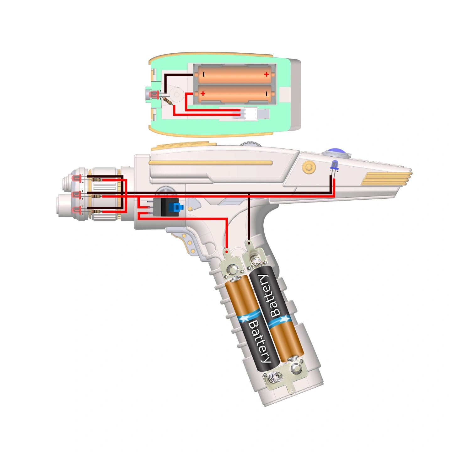 Discovery Phaser - Star Trek - DIY KIT - No Stand