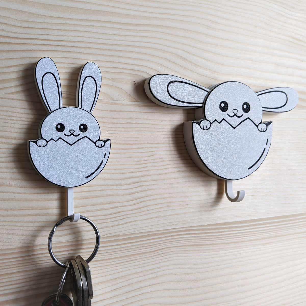 Bunny Key Holder Movable Ears Size S, Set of 2 | Towel holder  |  Key Hanger  |  Towel Hanger