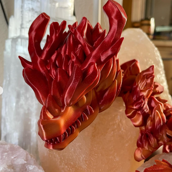 3D Printed Articulated Dragon with Dragon Egg 3D Printed Dragon
