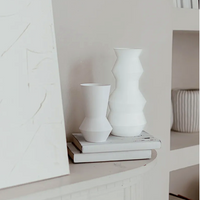 White Geometric Vase Set