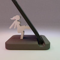 Girl Kicking Phone Stand