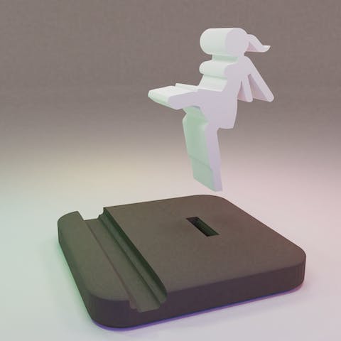 Girl Kicking Phone Stand