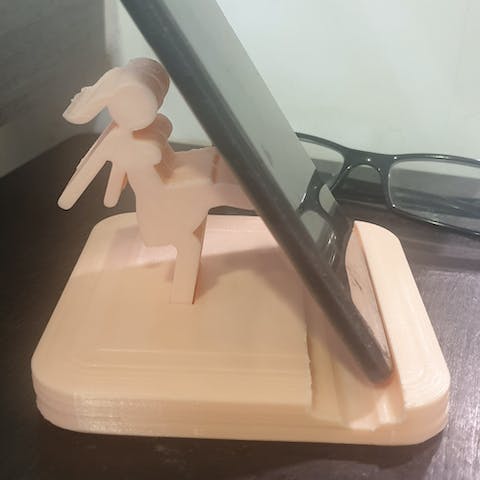 Girl Kicking Phone Stand