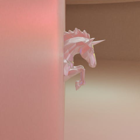 Wall Mount Low Poly Unicorn Decorative