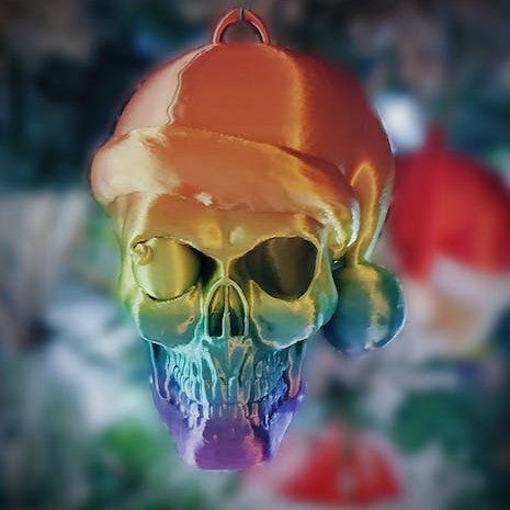 Holiday Skull with Ornament Eye