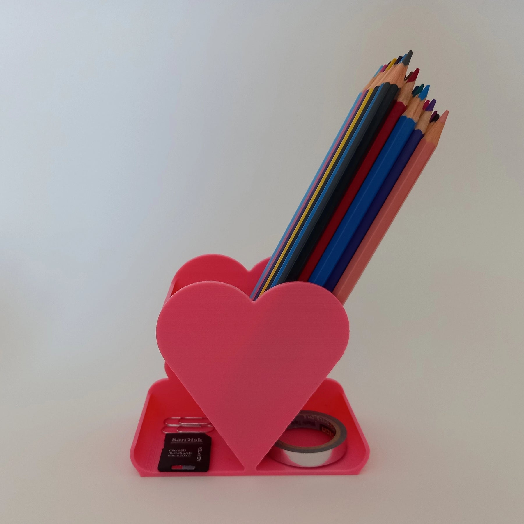 THREE HEARTS PEN, PENCIL AND SHARPIE HOLDER;MAKE-UP BOX;DESK ORGANIZER