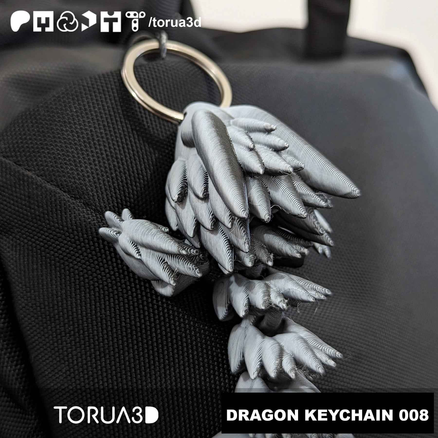 Articulated Dragon Keychain 008