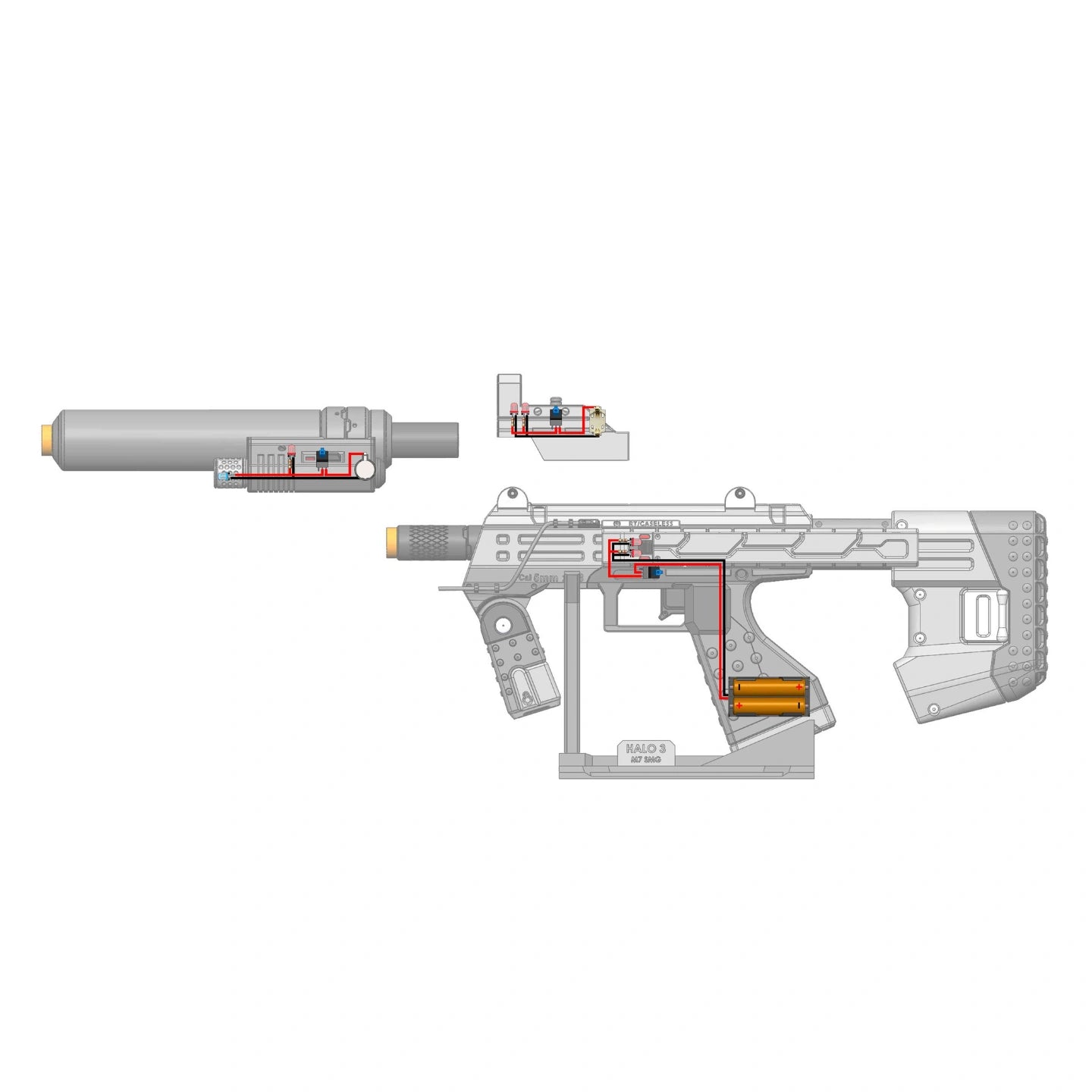 M7 SMG - Halo - DIY KIT - With Stand