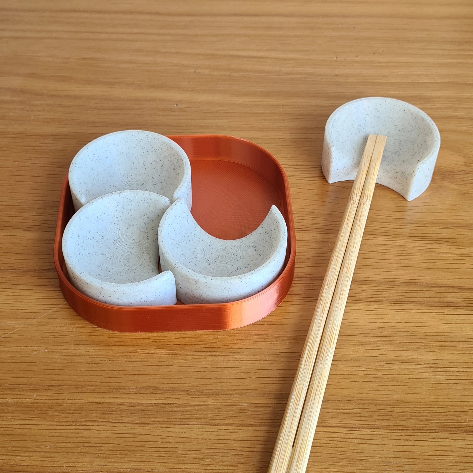 Beautiful & Functional Chopstick Holder Set On Tray