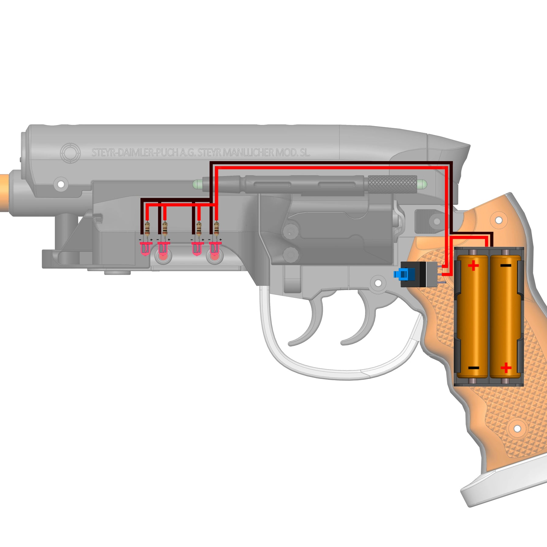 Deckard's Pistol - BladeRunner - DIY KIT + With Stand