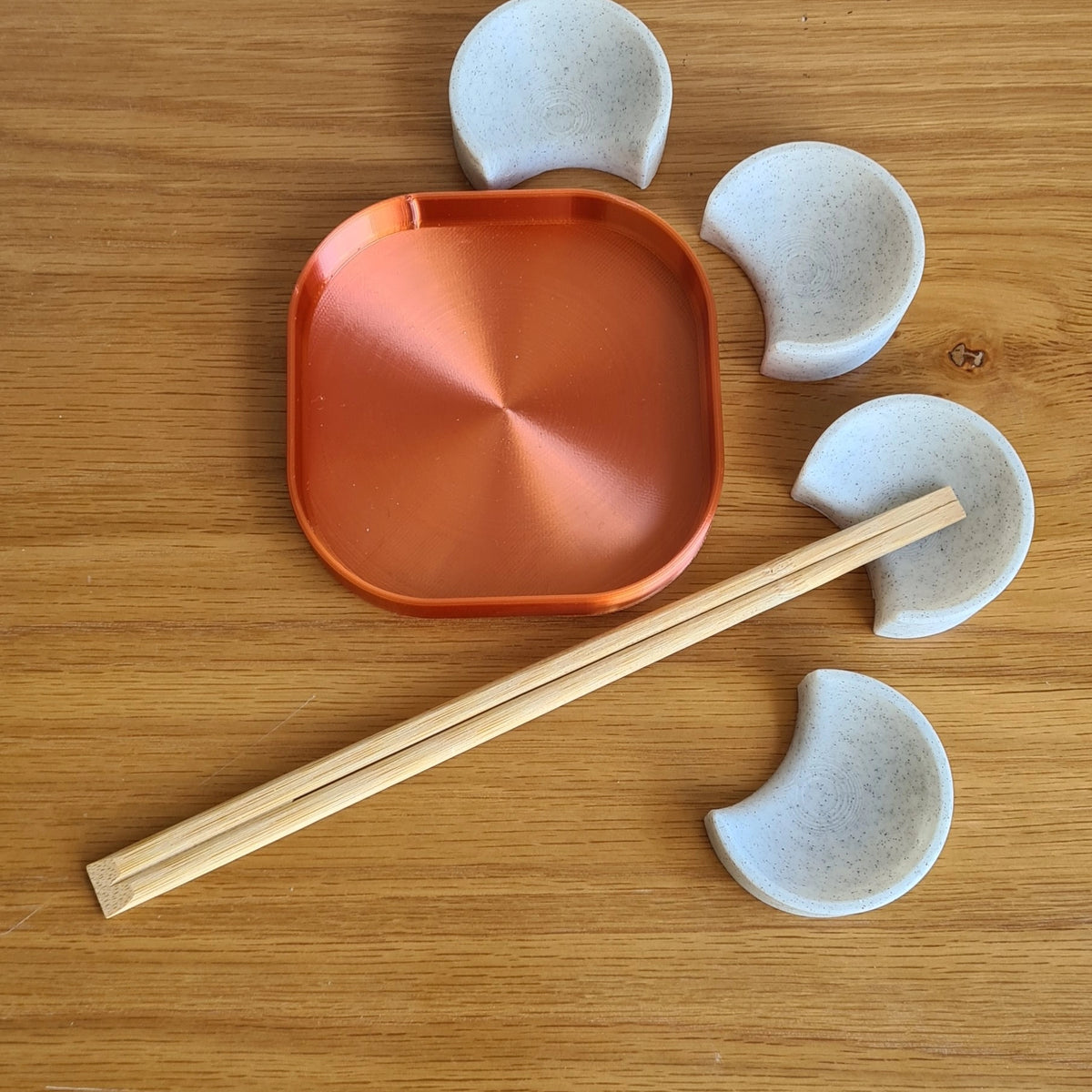 Beautiful & Functional Chopstick Holder Set On Tray