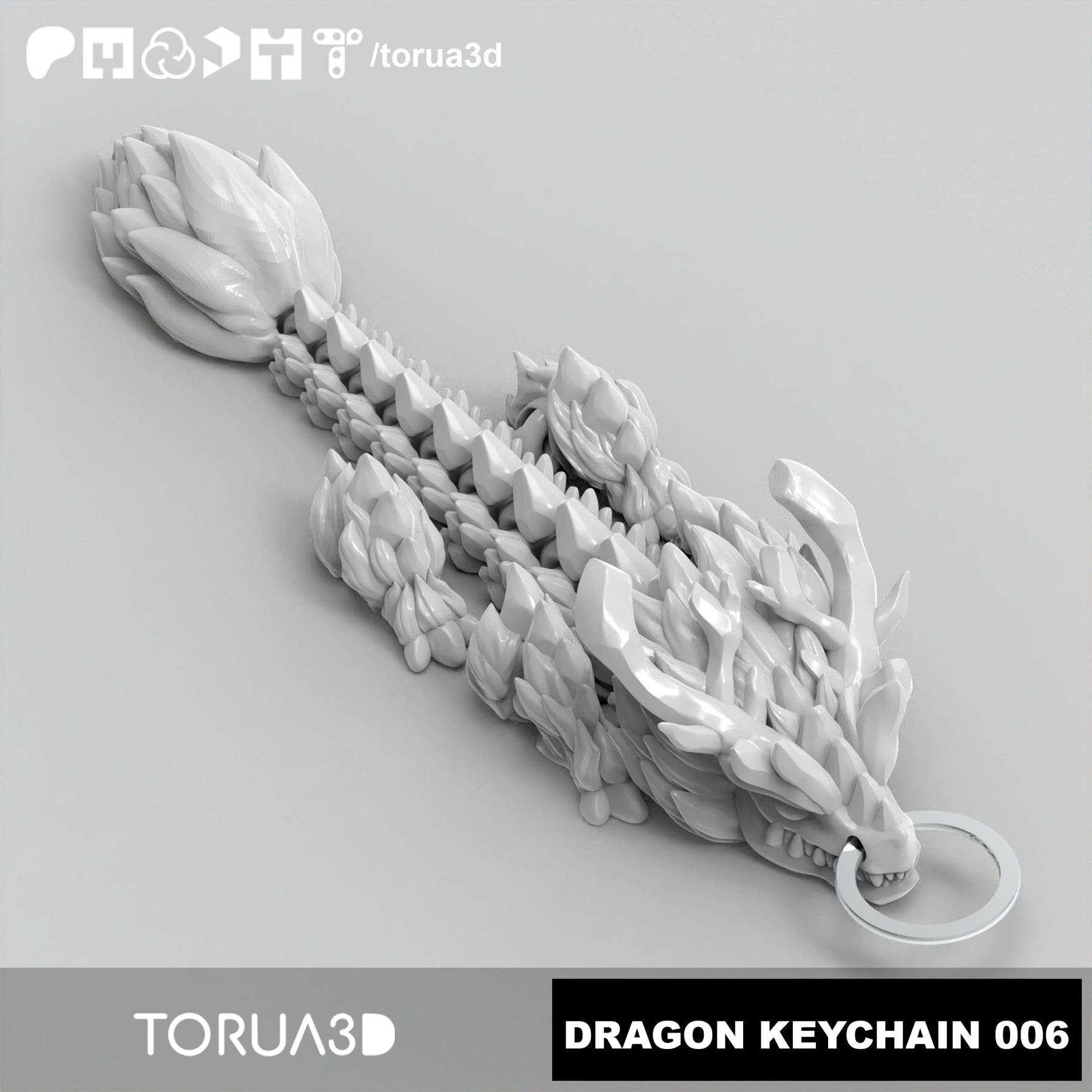 Articulated Dragon Keychain 006