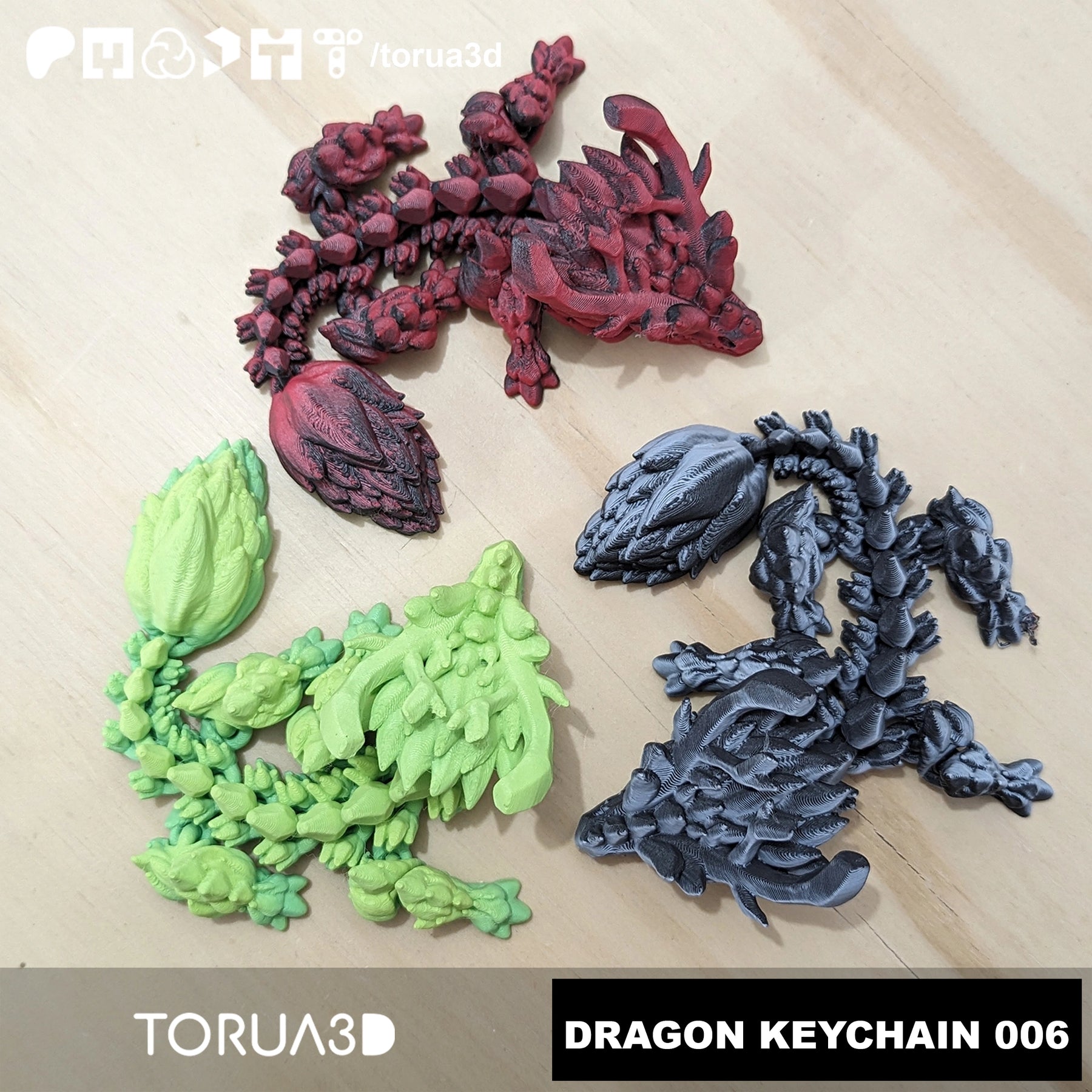 Articulated Dragon Keychain 006