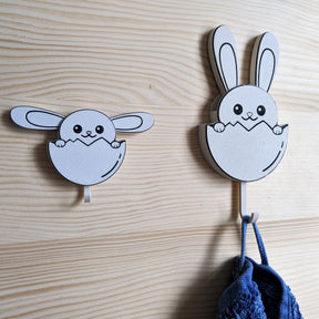 Bunny Key Holder Movable Ears Size S, Set of 2 | Towel holder  |  Key Hanger  |  Towel Hanger