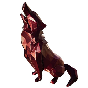 Low Poly Howling Wolf Decoration